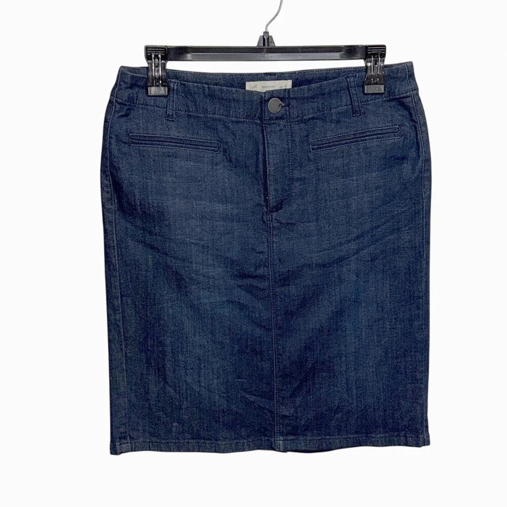 Red Tie-Dye Pencil Skirt - Classic Denim Sheath‎